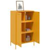 vidaXL Highboard Mustard Yellow 68x39x113 cm Steel