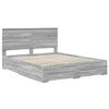 vidaXL Bed Frame with Drawer Grey Sonoma 160 x 200 cm Engineered Wood