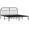 vidaXL Metal Bed Frame without Mattress with Headboard Black 180x200cm