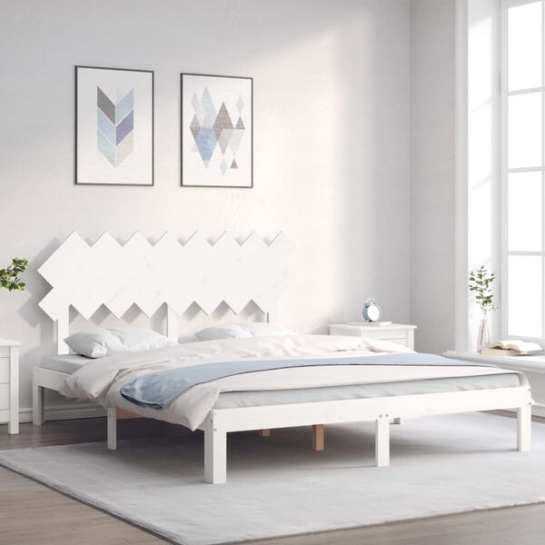 vidaXL Bed Frame without Mattress White 160x200 cm Solid Wood Pine