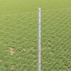 vidaXL Fence with Post Silver 1 x 50 m Steel