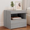 vidaXL Bedside Cabinet with LED Lights Grey Sonoma 50x40x45 cm