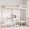 vidaXL Loft Bed Frame with Desk and Chairs White 90x200cm Solid Wood Pine