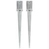 vidaXL Ground Spikes 2 pcs Silver 9x9x75 cm Galvanised Steel