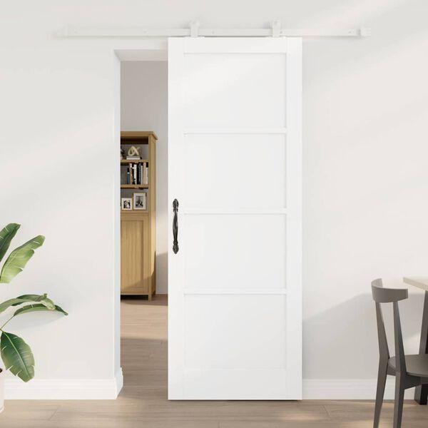 vidaXL Sliding Door White 78 x 211 cm Solid Pine Wood