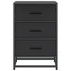 vidaXL Bedside Cabinet Black 40x34.5x60 cm Engineered Wood and Metal