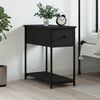 vidaXL Bedside Cabinet Black 30x60x60 cm Engineered Wood