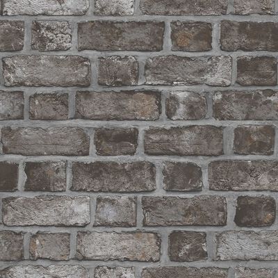 Noordwand Homestyle Wallpaper Brick Wall Black and Grey