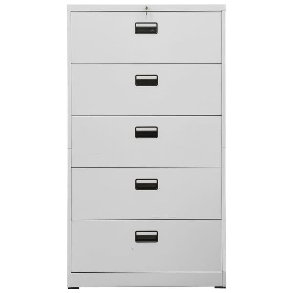 vidaXL Filing Cabinet Light Grey 90x46x164 cm Steel