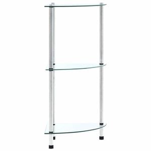 vidaXL 3-Tier Shelf Transparent 30x30x67 cm Tempered Glass