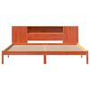 vidaXL Bookcase Bed without Mattress Wax Brown 180x200 cm Super King Solid Wood Pine