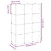 vidaXL Storage Cube Organiser with 12 Cubes and Doors Black PP
