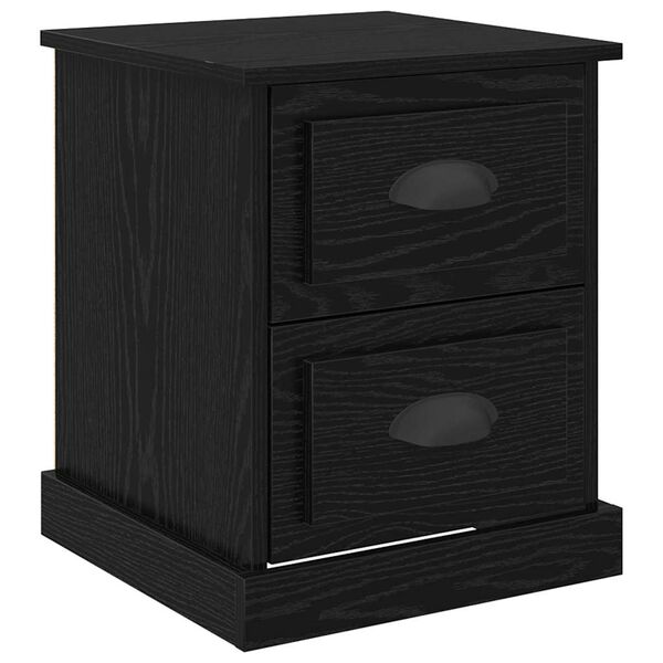 vidaXL Bedside Cabinet Black Oak 39 x 39 x 47.5 cm Engineered Wood