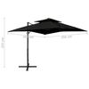 vidaXL Cantilever Garden Parasol with Double Top 250x250 cm Black
