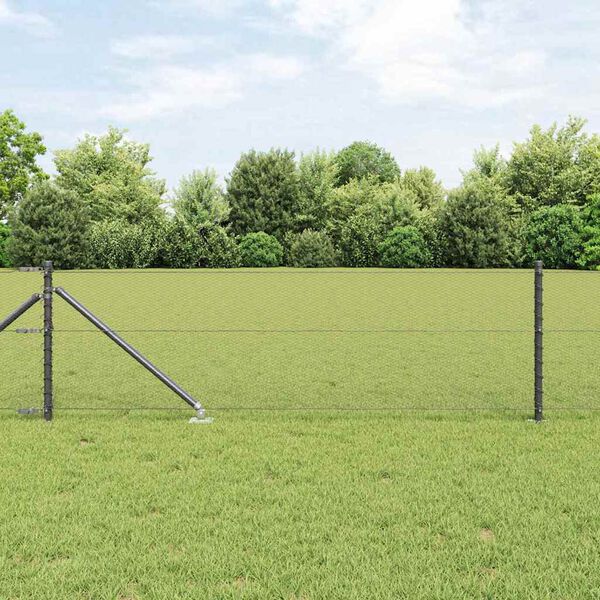vidaXL Fence Post Grey 50 x 0.6 m (13 mm mesh) Steel and PVC