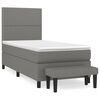 vidaXL Box Spring Bed with Mattress Dark Grey 90x190 cm Fabric