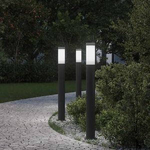 vidaXL Bollard Lights 3pcs 80 cm Stainless Steel IP44