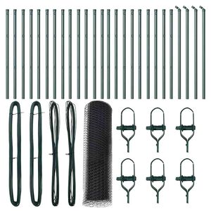 vidaXL Hexagonal Fence Ground Fix 50 x 0.4 m PVC-Coated Steel Grey