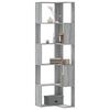 vidaXL Corner Bookcase 5-Tier Grey Sonoma 50x50x179 cm Engineered Wood