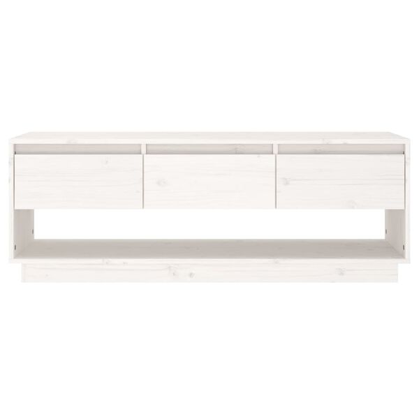 vidaXL TV Cabinet White 110.5x34x40 cm Solid Wood Pine