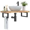 vidaXL Basin Shelf Wall Mounted Steel and Solid Wood Acacia