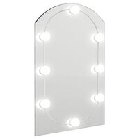 vidaXL Mirror with LED Lights 60x40 cm Glass Arch