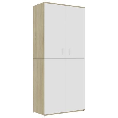 vidaXL Shoe Cabinet White and Sonoma Oak 80x39x178 cm Engineered Wood