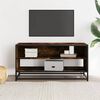vidaXL TV Cabinet Smoked Oak 91x40x46 cm Engineered Wood and Metal