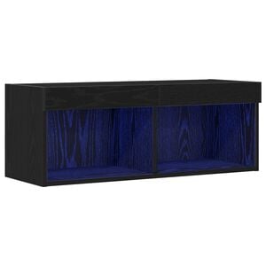 vidaXL TV Cabinet Set 80 x 30 x 30 cm Black Oak Engineered Wood
