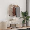 vidaXL Clothes Rack with Shelf with Wheel White 80 x 53 x 156 cm
