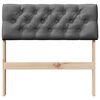 vidaXL Upholstered Headboard Dark Grey 75 cm Solid Pine Wood