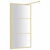 vidaXL Walk-in Shower Wall with Clear ESG Glass Gold 115x195 cm