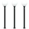 vidaXL Bollard Lights with Sensor 3 pcs 120 cm Black IP44