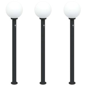 vidaXL Bollard Lights with Sensor 3 pcs 120 cm Black IP44