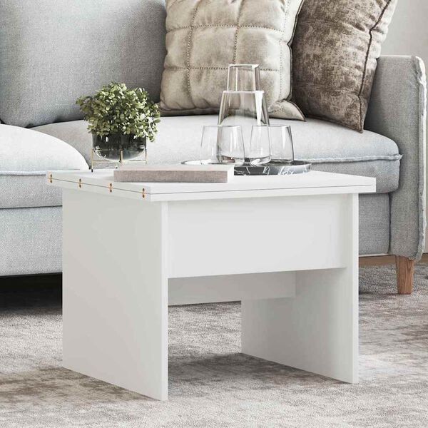vidaXL Coffee Table White 55 x 54.5 x 45 cm Engineered wood