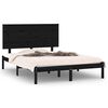 vidaXL Bed Frame without Mattress Black 120x190 cm Solid Wood
