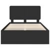 vidaXL Bed Frame with Headboard Black 120 x 200 cm Solid Pine Wood