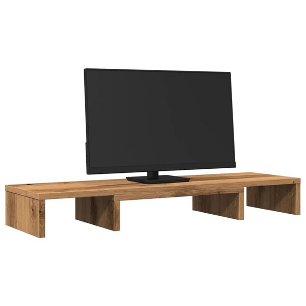 vidaXL Monitor Stand Riser Adjustable Artisian Oak 80x24x10.5 cm Engineered Wood