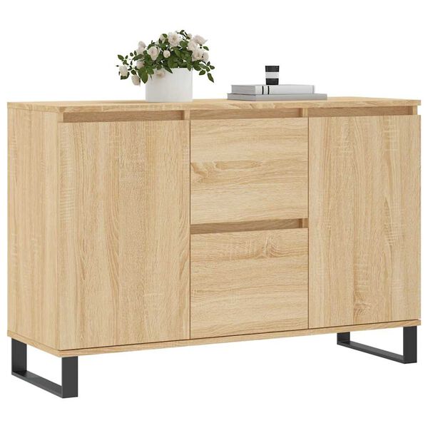 vidaXL Sideboard Sonoma Oak 101.5x35x70 cm Engineered Wood