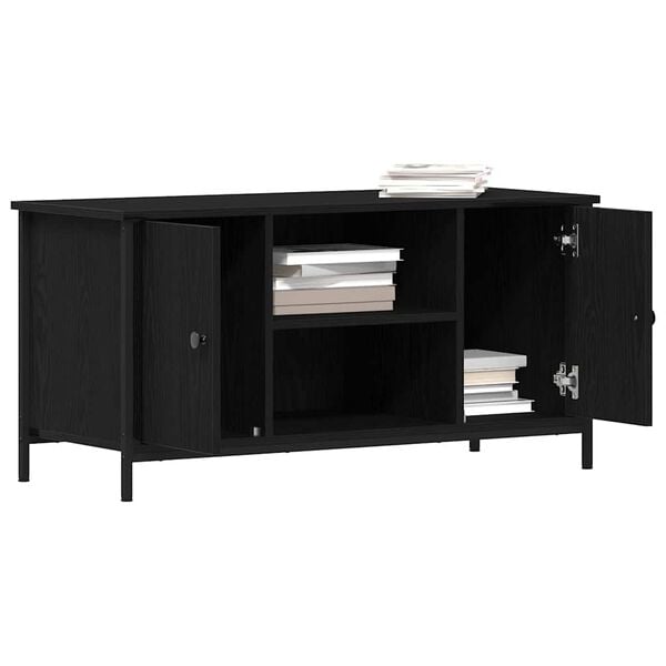 vidaXL TV Cabinet Black oak 100 x 40 x 50 cm Engineered wood