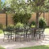 vidaXL Garden Dining Set 9 pcs Black Poly Rattan