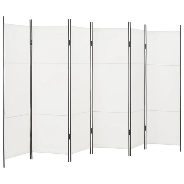 vidaXL 6-Panel Room Divider White 300x180 cm