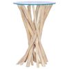 vidaXL Coffee Table with Glass Top 35x35x50 cm Solid Teak Wood
