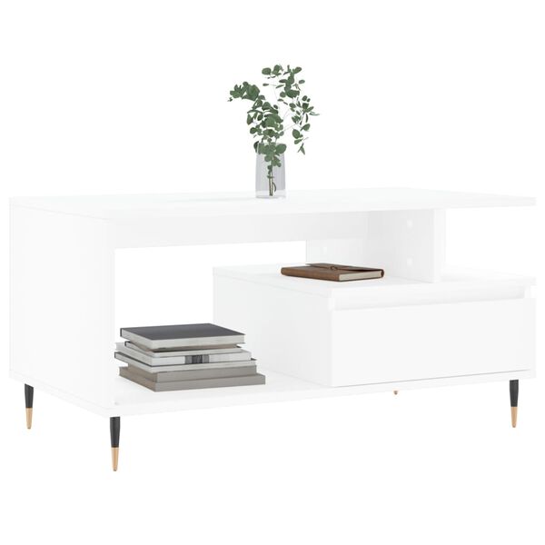 vidaXL Coffee Table White 90x49x45 cm Engineered Wood