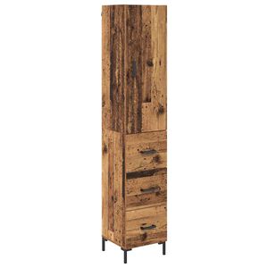 vidaXL Highboard Old Wood 69.5 x 34 x 180 cm Engineered Wood