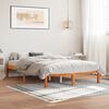 vidaXL Bed Frame without Mattress Wax Brown 140x190 cm Solid Wood Pine