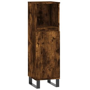 vidaXL Bathroom Cabinet Smoked Oak 30x30x100 cm Engineered Wood