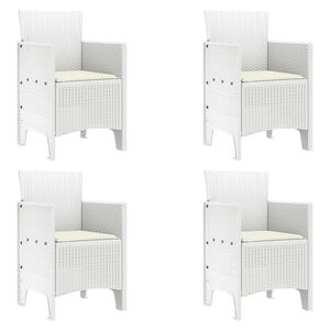 vidaXL Garden Chair 4 pcs White 53 x 49 x 85 cm PP