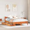 vidaXL Bed Frame with Drawers Wax Brown 120x190 cm Small Double Solid Wood Pine