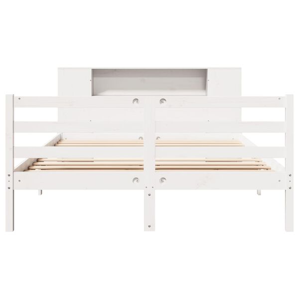 vidaXL Bookcase Bed without Mattress White 140x200 cm Solid Wood Pine